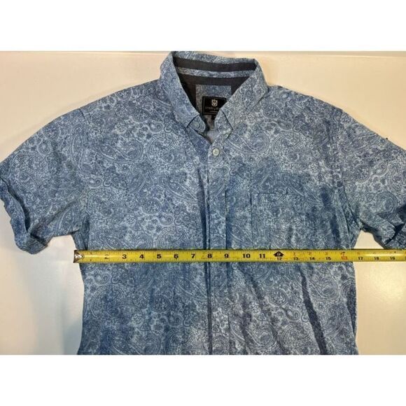 Steel & Jelly Blue Paisley Button Up Shirt Men’s Small - Picture 5 of 7